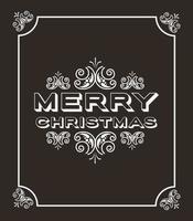 Merry Christmas vintage card with frame vector