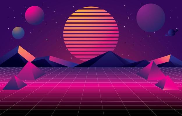 Classic Retro Futurism Background Concept