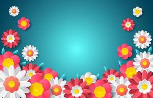 Colorful Flowers with Dimensional Effect vector