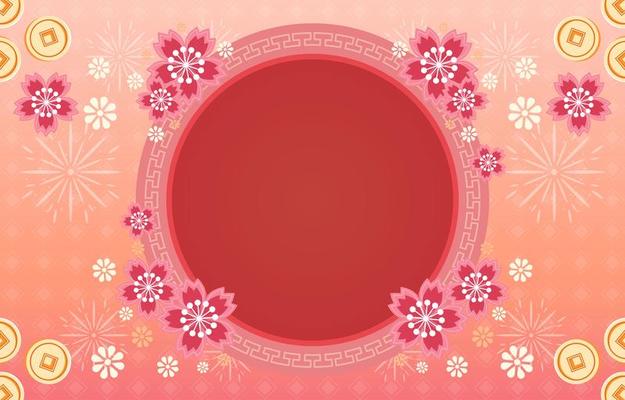 Beautiful Chinese New Year Flower Frame