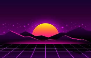 Abstract Retro Futuristic Background vector