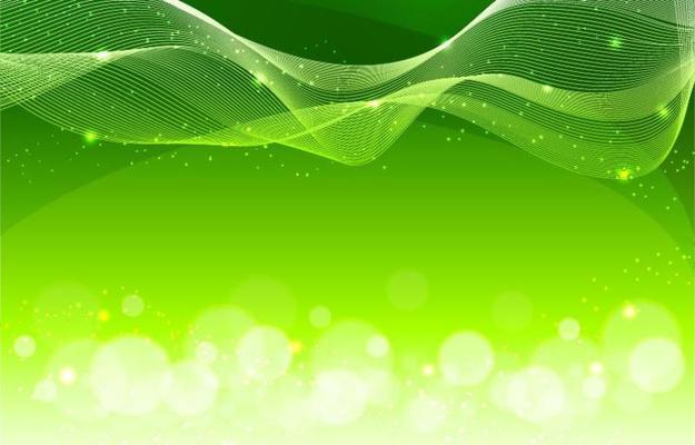 Green Line Wave and Sparkling Background