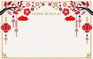 simple flat design chinese ornament background vector