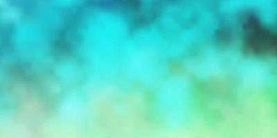 Light Blue, Green vector pattern with clouds.
