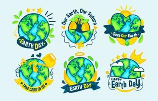 Earth Day Label Collection vector