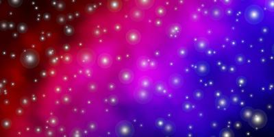 Dark Blue, Red vector background with colorful stars.