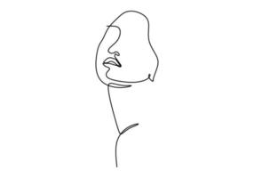 Continuous line drawing face abstract. Minimalism vector isolated on white background.