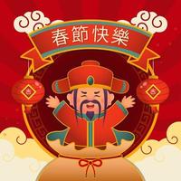 hombre feliz vestido con ropa tradicional china