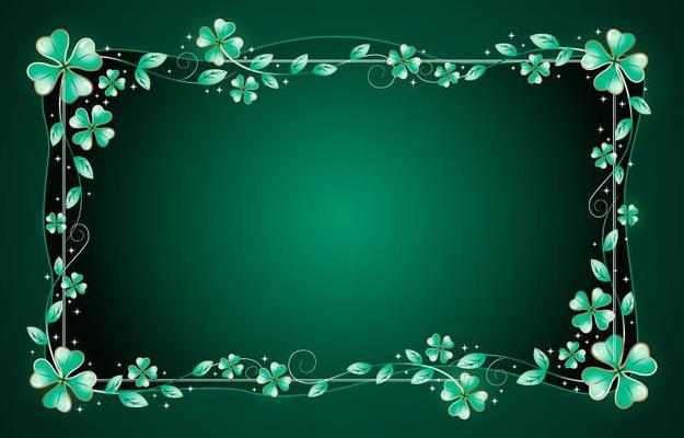 Sparkling Shamrock CLover Border