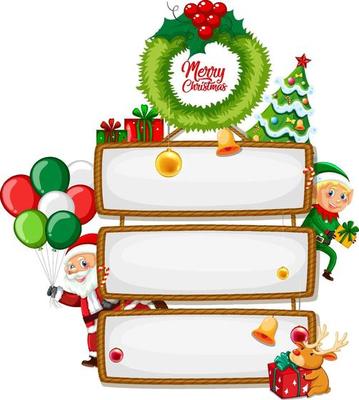 Blank wooden sign with Merry Christmas