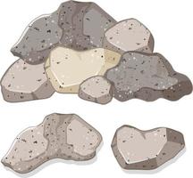 Grupo de piedras de granito sobre fondo blanco. vector