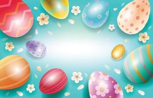 Colorful Easter Eggs Background Template vector