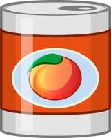 Peach in a tin can vector