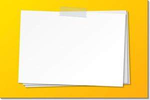 Empty paper note template stick with tape vector