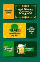 Saint Patrick's Day Voucher Discount Collection vector