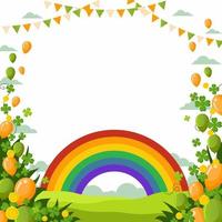 St. Patrick's Day Background With Rainbow vector