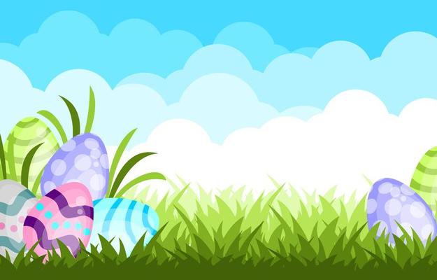 Cute Easter Egg Background Template