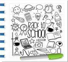 School element in doodle or sketch style on notebook vector