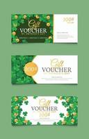 Set of Gift Voucher Card Discount For Saint Patrick's vector