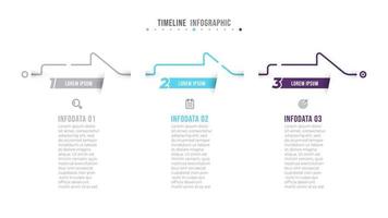 Vector infographic thin line design with arrows process elements and number 3 options or steps. Business concept for presentations, annual report, info graph.