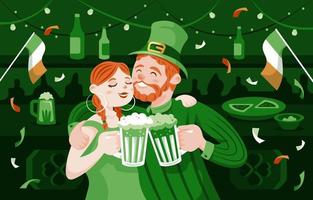 Man and Woman in St. Patrick's Day Party vector
