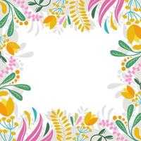 Abstract Floral Frame for Spring Background vector