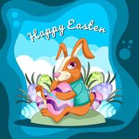 Cartoon of Happy Easter Rabbit vector