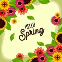 Flourish Hello Spring Design Template vector