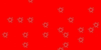 Light red vector pattern with coronavirus elements.