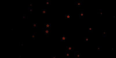 Dark Brown vector background with small and big stars.