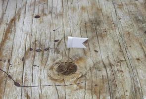 White flag on wood photo