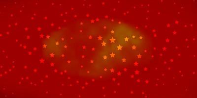 Dark Orange vector layout with bright stars.