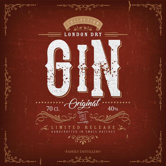 Gin Label Vector Art, Icons, and Graphics for Free Download