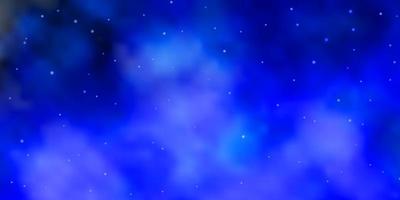 Dark BLUE vector background with small and big stars.