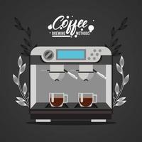 espresso machine coffee brewing method vector