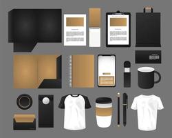 bundle of mockup elements branding vector