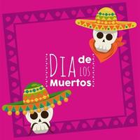 dia de los muertos poster with mariachis skulls vector