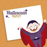 happy halloween party with dracula count character vector