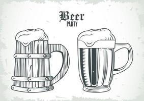 beers jars drinks drawn isolated icons vector