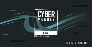 cyber monday sale poster with square frame vector