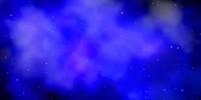 Dark BLUE vector background with small and big stars.