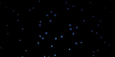 Dark BLUE vector background with small and big stars.