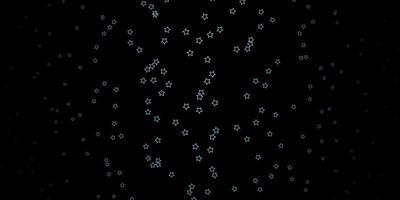 Dark BLUE vector background with small and big stars.