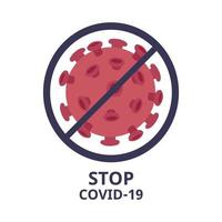 detener covid-19, banner de coronavirus. ilustración vectorial alerta de pandemia mundial. vector