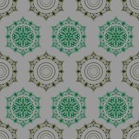 Geometric circle abstract seamless pattern. Hexagon ethnic motifs. Arabian ancient ornaments style. vector