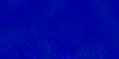 Dark BLUE vector background with small and big stars.