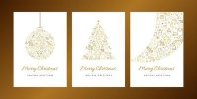 Feliz Navidad tarjeta de felicitación conjunto de plantillas de vectores
