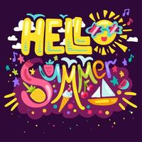 Hello Summer Concept vector