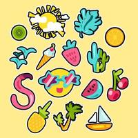 Vector Tropical Summer Stickers