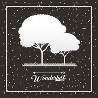 Wanderlust forest landscape scene vector